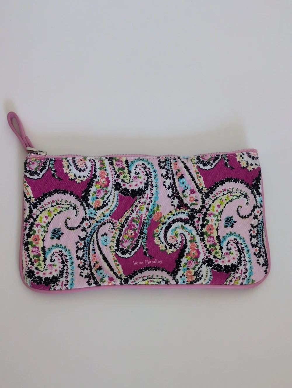 Vera Bradley Zipper Pouch - Vibrant Pink Paisley